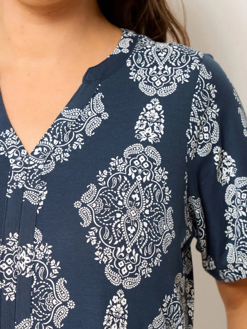 Yours Marineblauwe Gelaagde Maxijurk Met Paisleyprint-56, foto 4