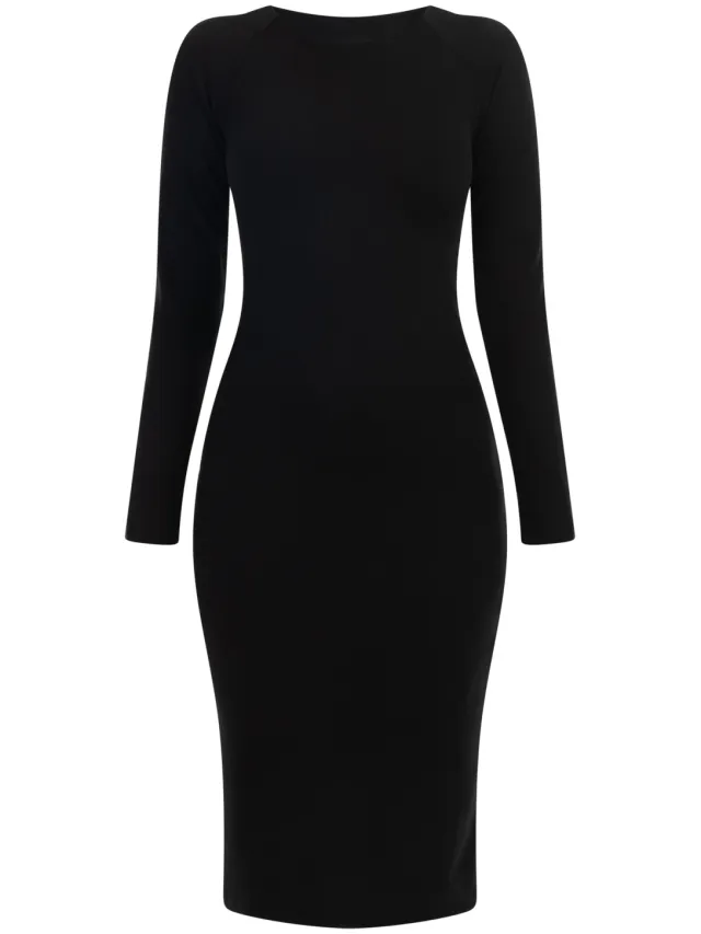 Mymo Midi-jurk met lange mouwen Dames zwart, foto 2