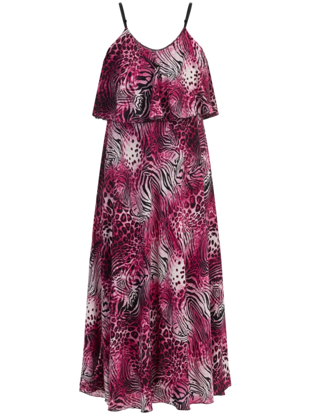 Faina Maxi-jurk met dierenprint Dames roze, foto 2