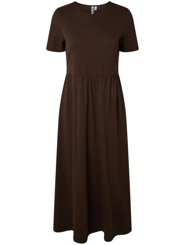 Pieces Maxi jurk PCDISSO hot fudge1