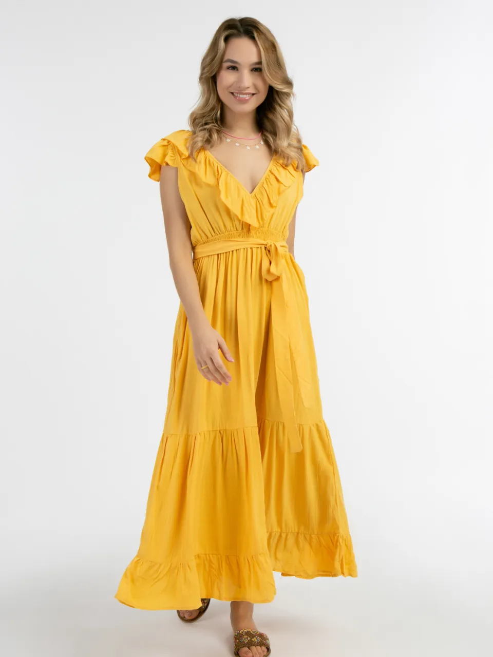 IZIA Maxi jurk Dames geel
