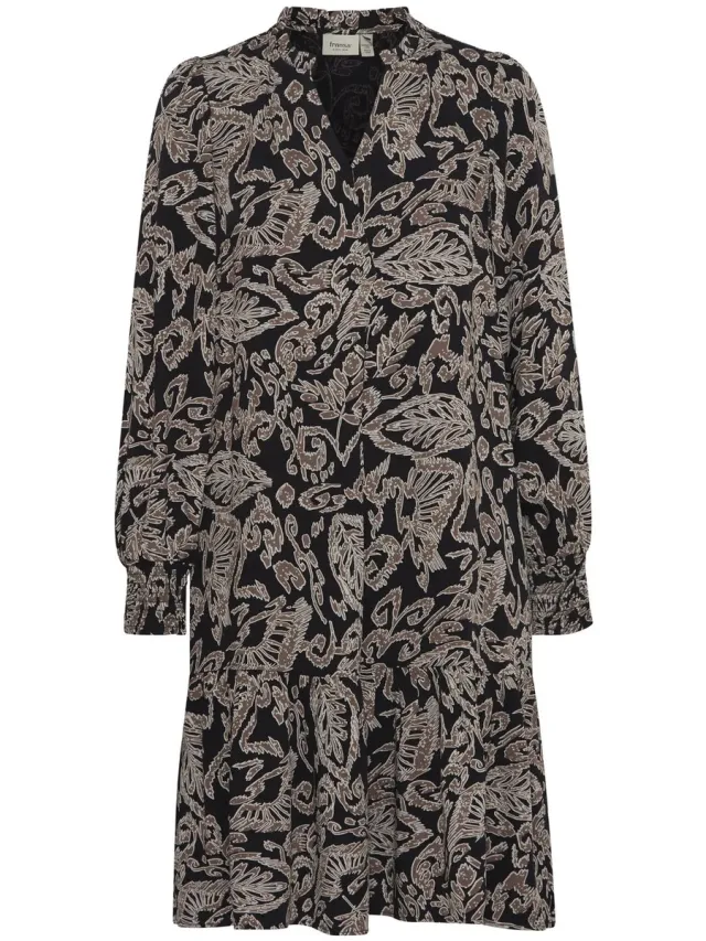 Fransa Damesjurk fransa FRGladis 1 black aop ma24 01d
