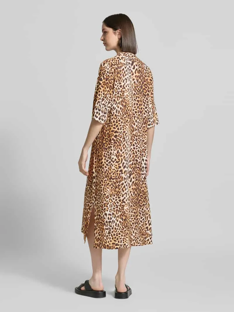 Emily Van den Bergh Tunikajurk van viscose in all-over look lichtbruin, foto 3