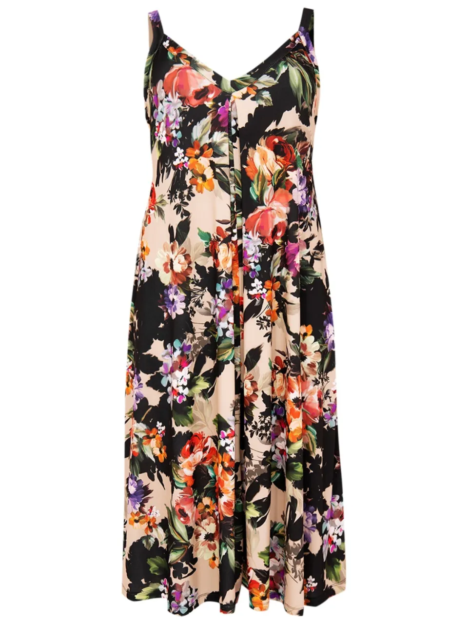 Yoek Mouwloze jurk BOUQUET | Bruin, foto 3