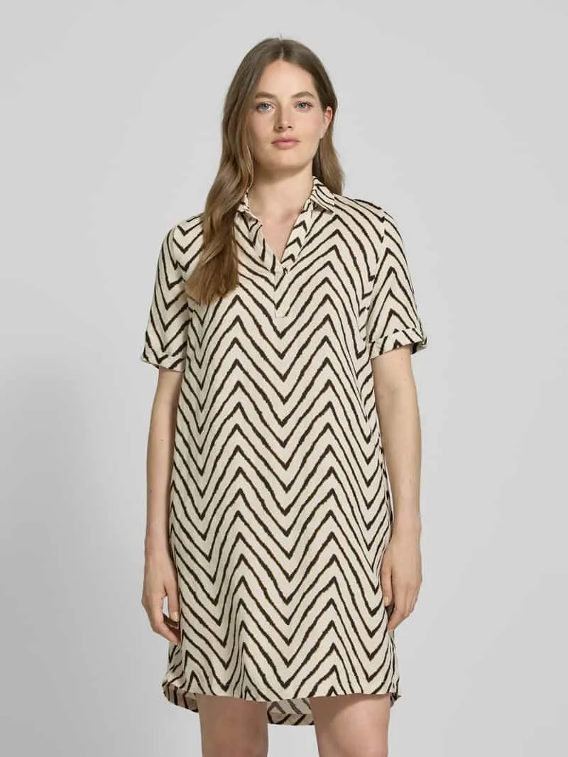 Tom Tailor Flatteuze mini-jurk met steekzakken opzij Beige