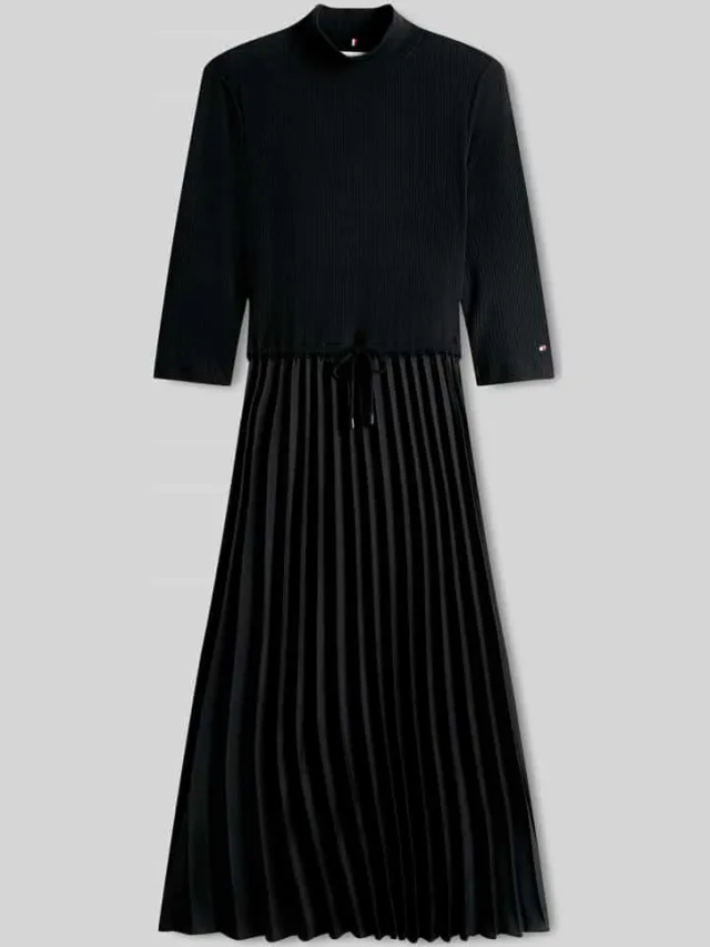 Tommy Hilfiger Slim fit vrijetijdsjurk van viscosemix zwart, foto 2