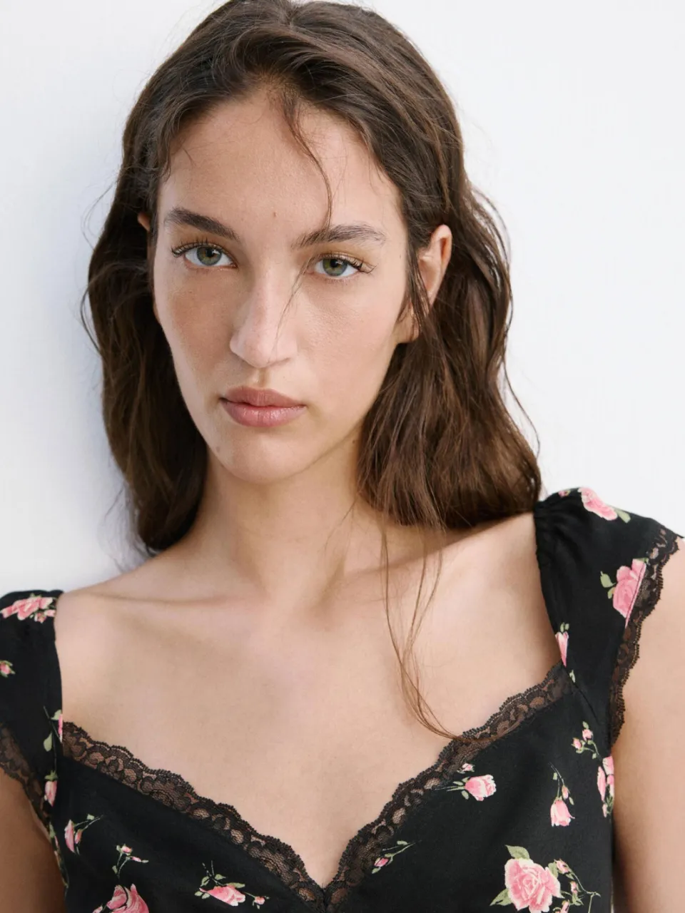 Mango viscose gebloemde jurk - zwart, foto 4
