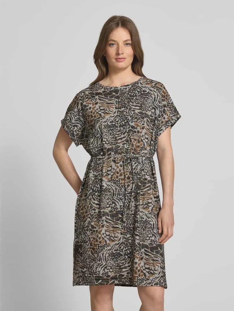 Soyaconcept Knielange jurk van viscosemix, model 'Galina' Donkerbruin