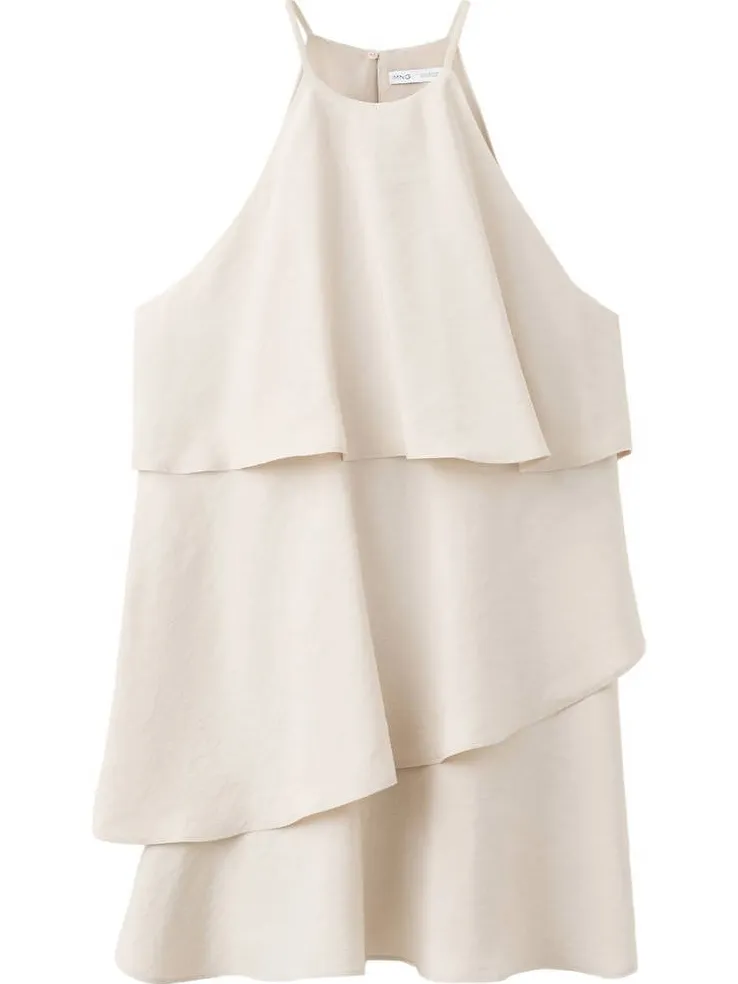 Mango mini halterjurk - beige, foto 2