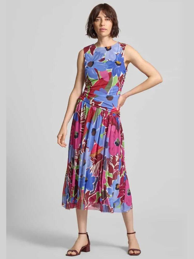 Christian Berg Woman Selection Midijurk van mesh met bloemenprint Paars