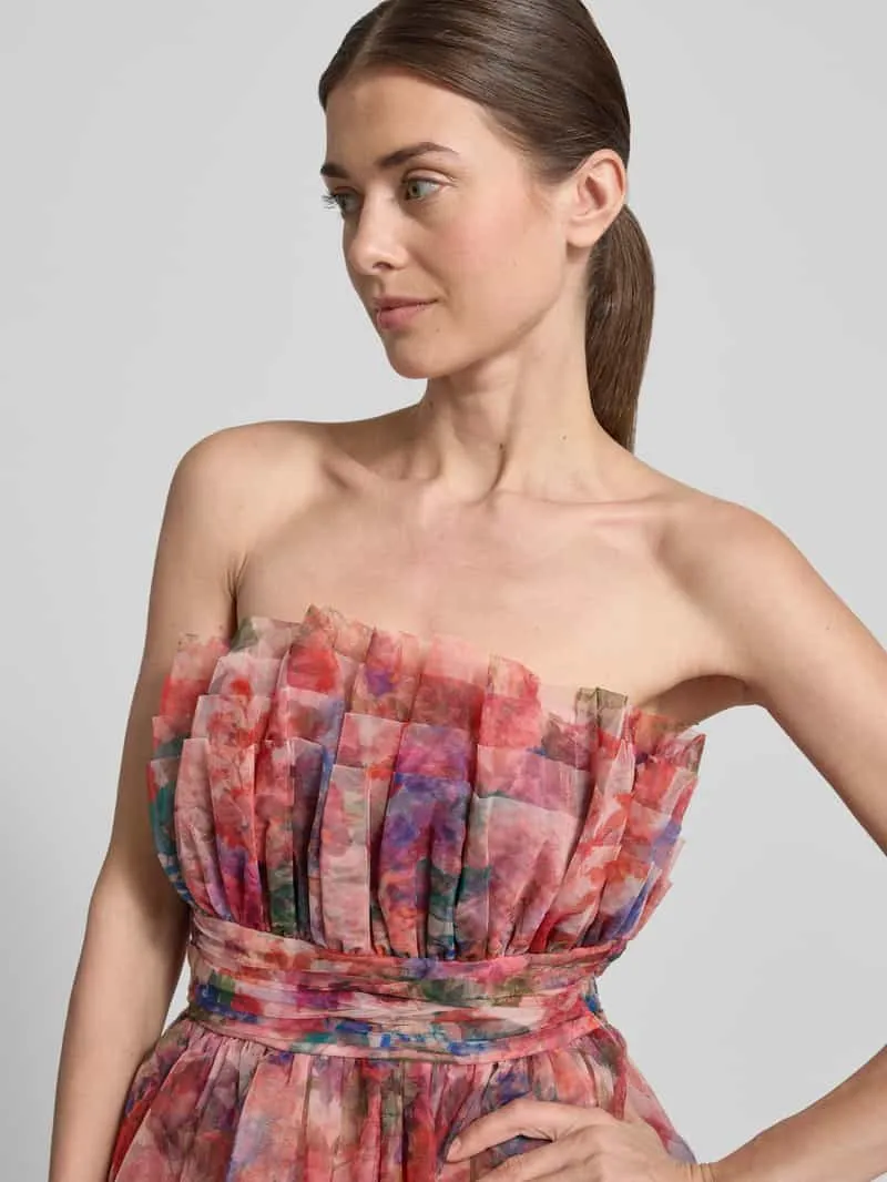 Lace & Beads maxi-jurk in off-shoulder-look met tailleband kersenrood, foto 4