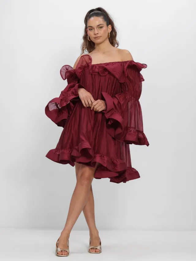 Y.A.S. YAS Dames Jurken Yasfallulah O/s Dress - D2d - Bordeaux