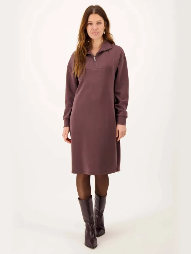 Zusss midi jurk roodbruin