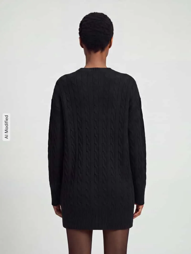 Polo Ralph Lauren Tricotjurk van mix van wol en kasjmier zwart, foto 3