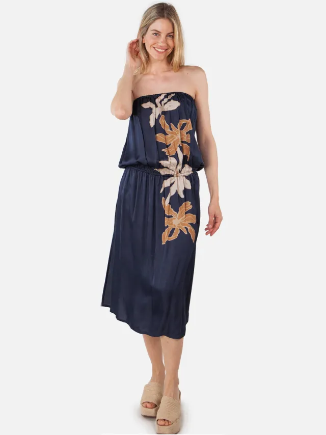 Barts strapless strandjurk Tombou donkerblauw