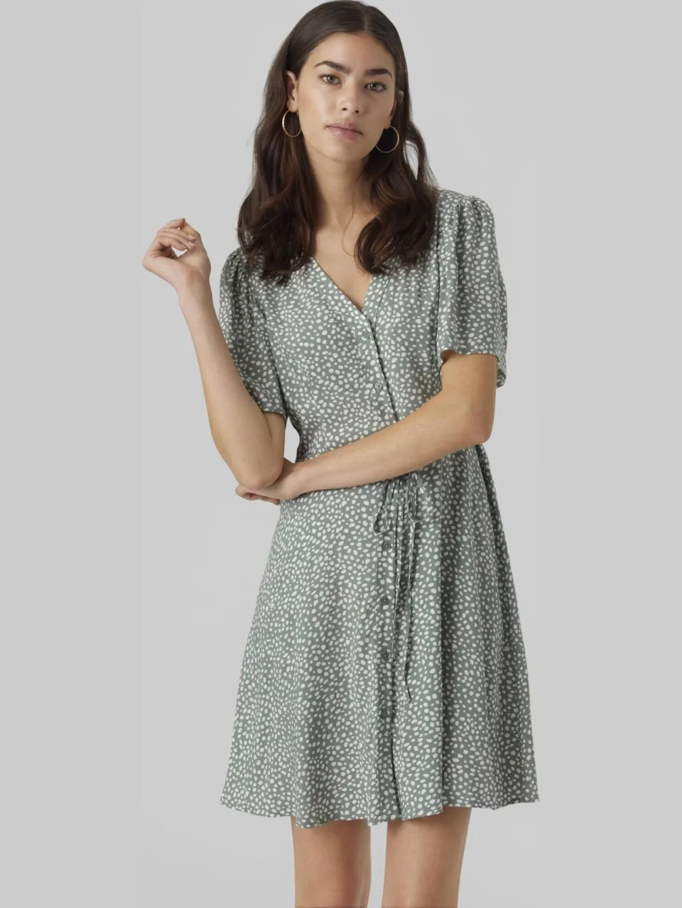 Vero Moda jurk VMALBA met stippen mintgroen/wit, foto 6