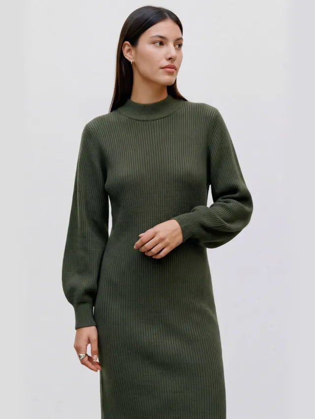 Vero Moda gebreide midi jurk - groen, foto 5