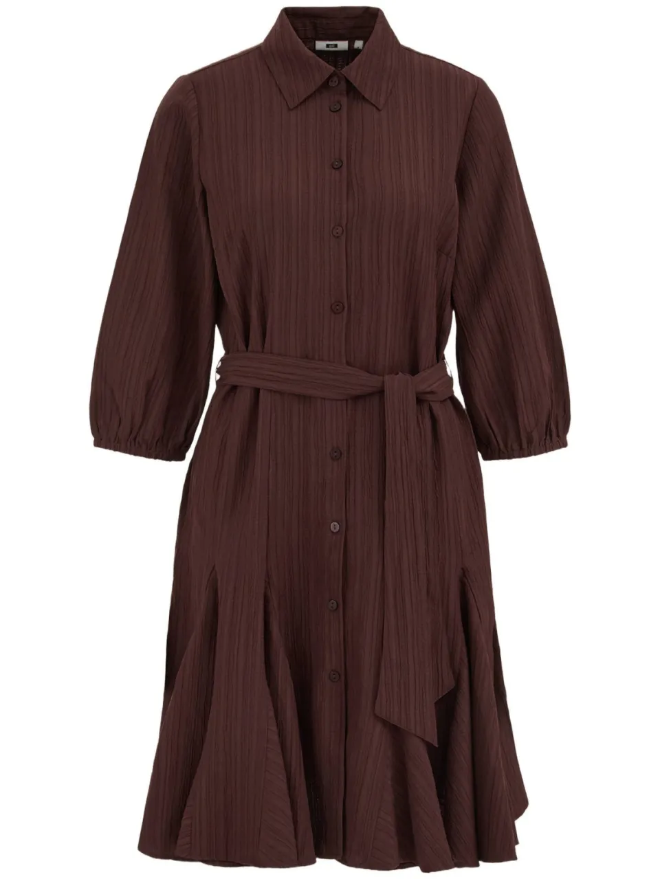 WE Fashion blousejurk met ceintuur donkerrood, foto 2