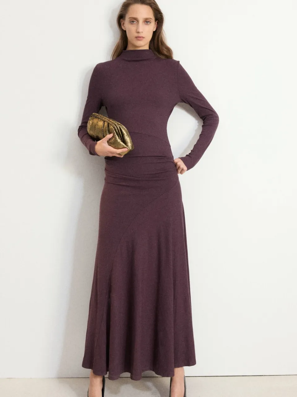 Mango maxi jurk - donkerrood, foto 3