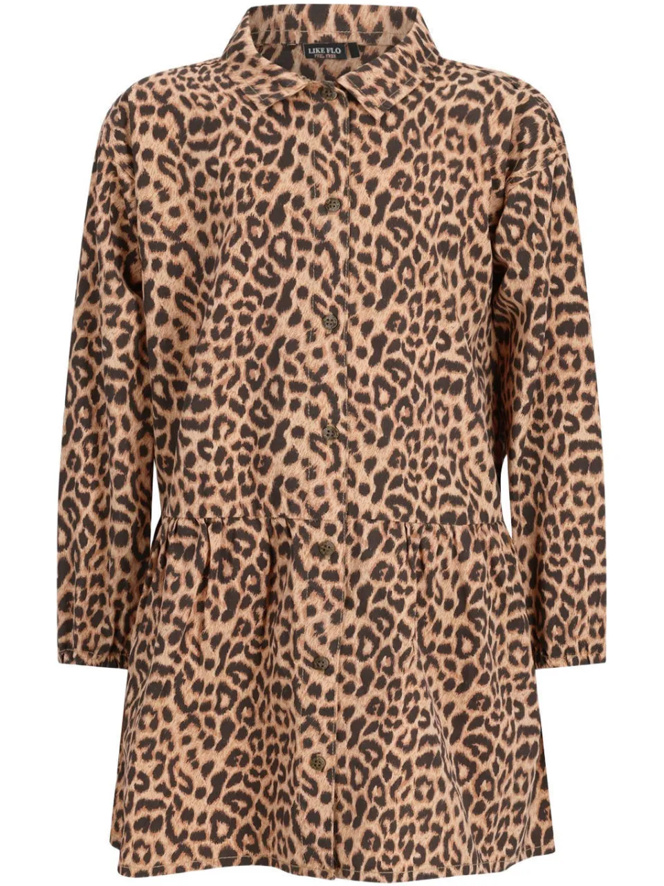 Like Flo korte blousejurk met panterprint bruin, foto 2