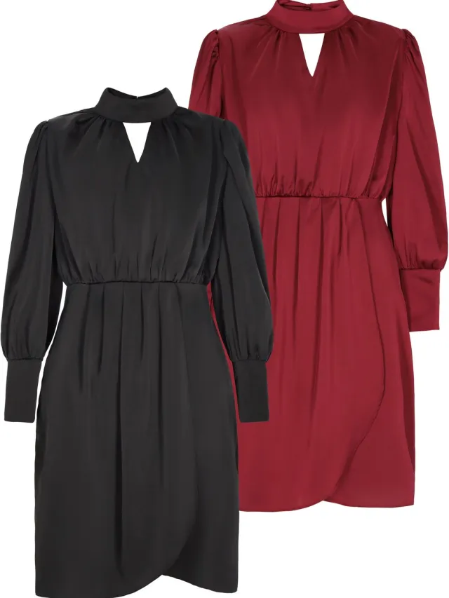 Mo dress 2-Pack zwarte bordeaux