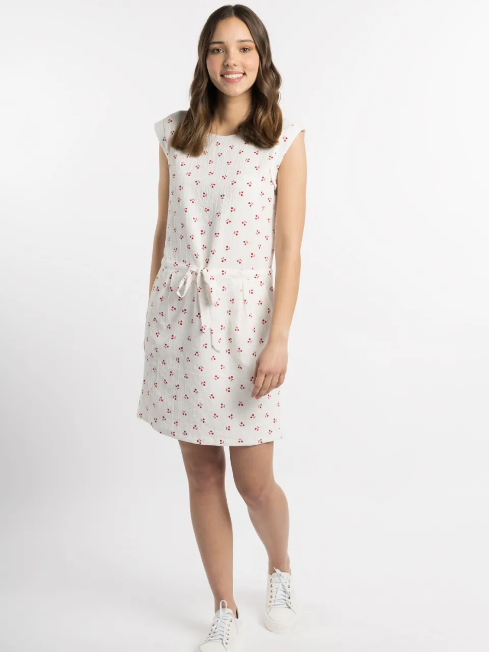 Mo myMo jurk met kersenprint esha Wit