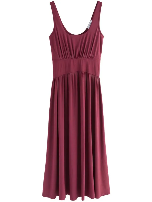 Next Dames - Jersey petite midi-jurk met tailleband - Petite - Paars Plum Purple