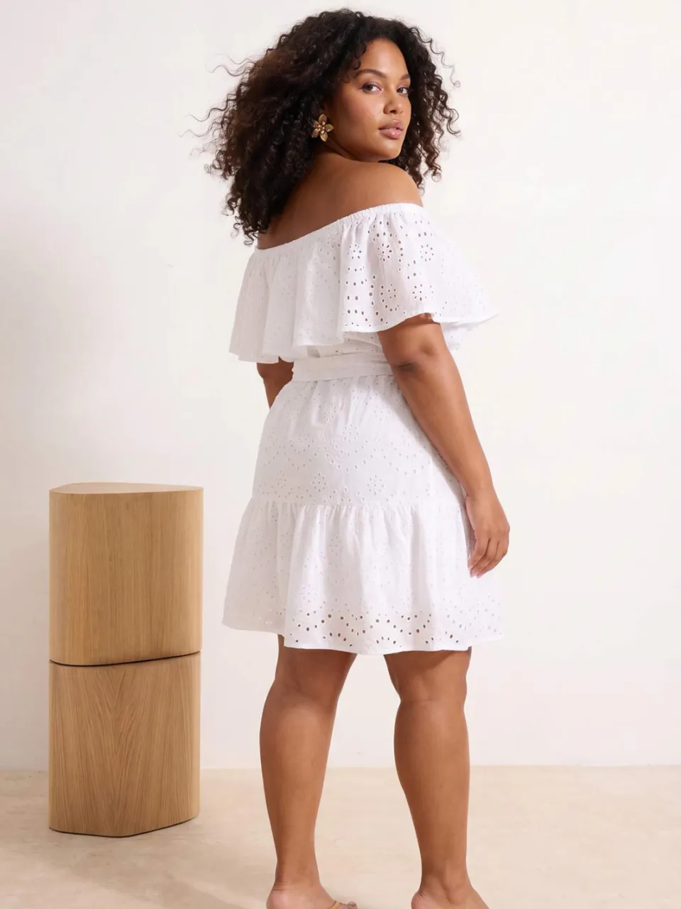 Trendyol Curve Dames Wit Effen Midi Mouwloos A-lijn Grote maten Jurk, foto 2