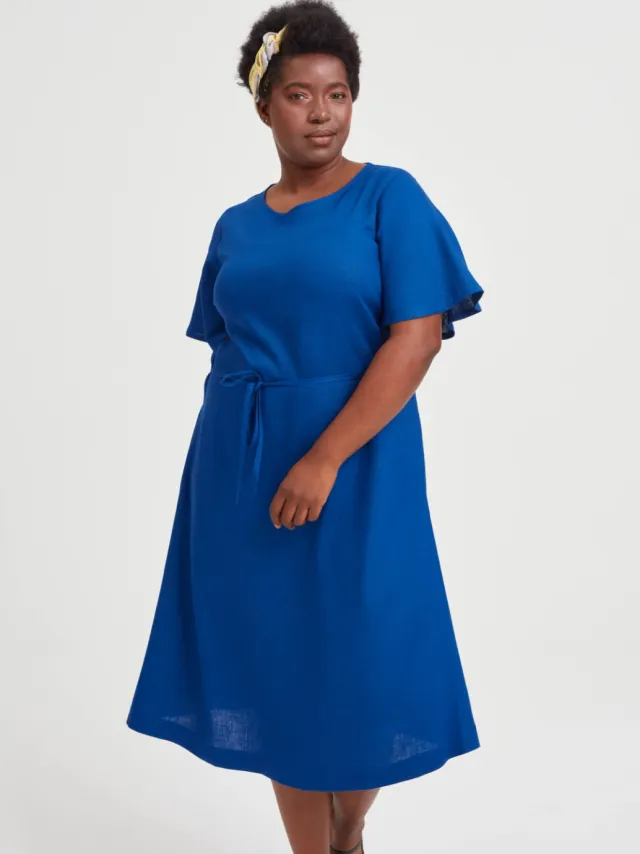 AYANI dames vegan Jurk Nika Oceaanblauw Donkerblauw