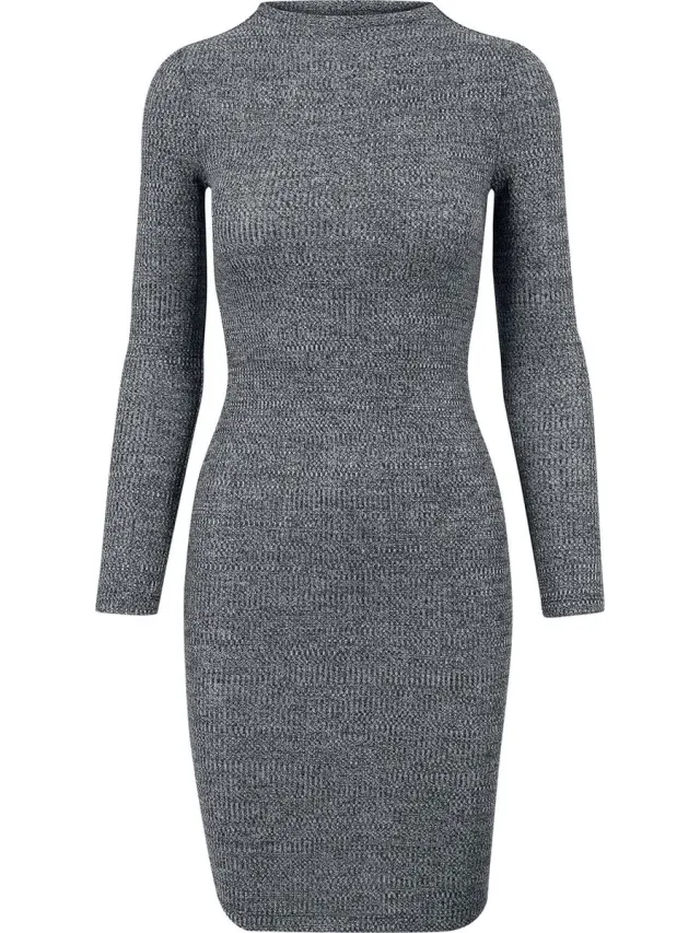 Urban Classics Rib Dames Mini-jurk - houtskool