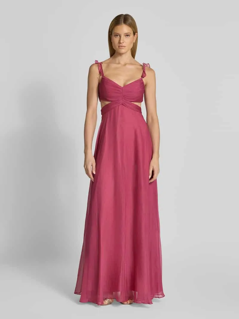 Jake*s Cocktail Avondjurk met cut-outs en ruches Fuchsia