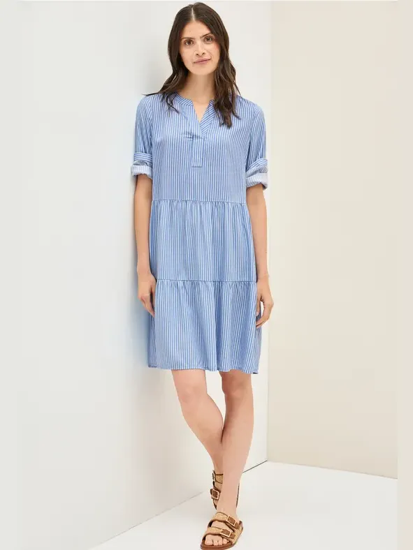 cecil Gestreepte volant jurk Blauw