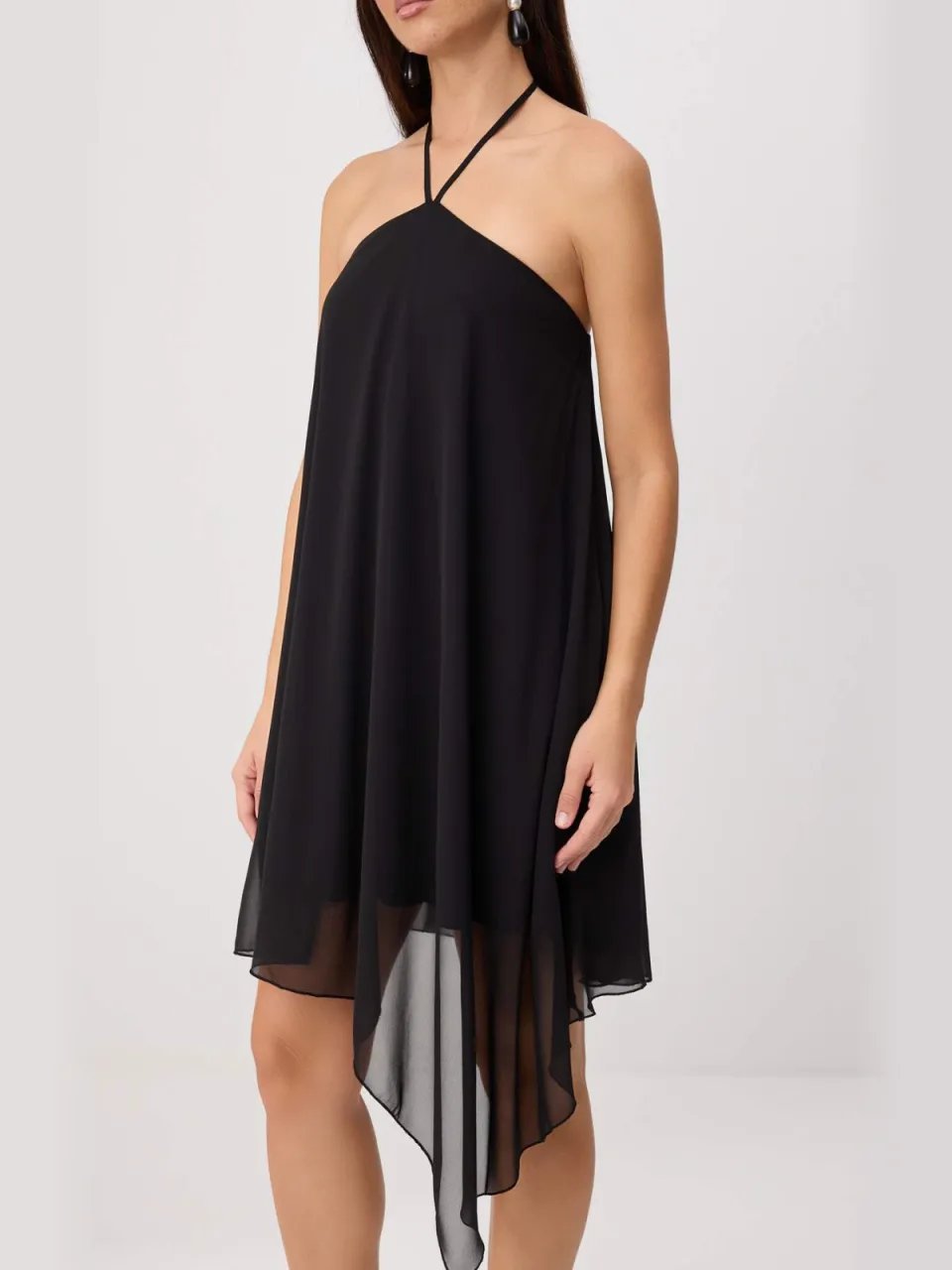Trendyol TRENDYOLMİLLA Dames Zwart Effen Kort / Mini Mouwloos Asymmetrisch Jurken, foto 2