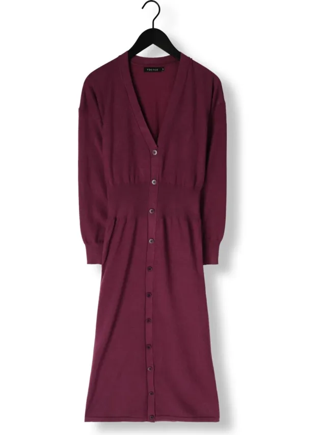 Ydence Knitted Dress Claudia Dames - Jurk - Bordeaux