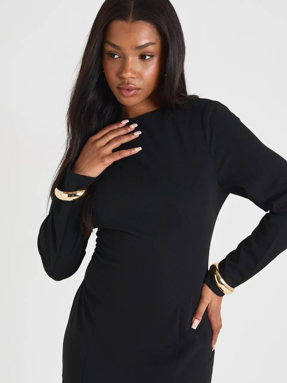 boohoo Dames MINI-JURK MET SCHOUDELVULLING EN FRANJES zwart, foto 2