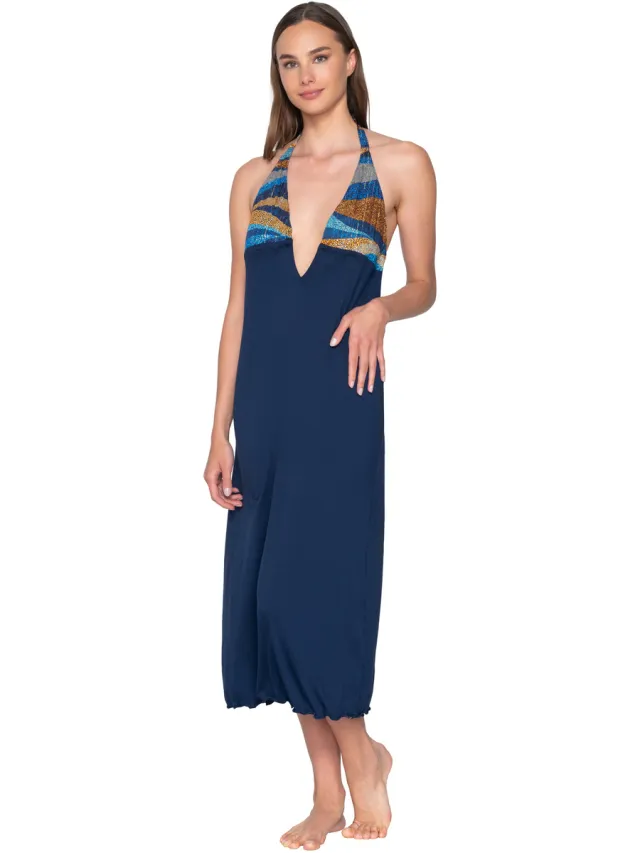 Luna Splendida Jurk Luna Splendida Zomerse lange jurk met blote rug Liberty Splendida