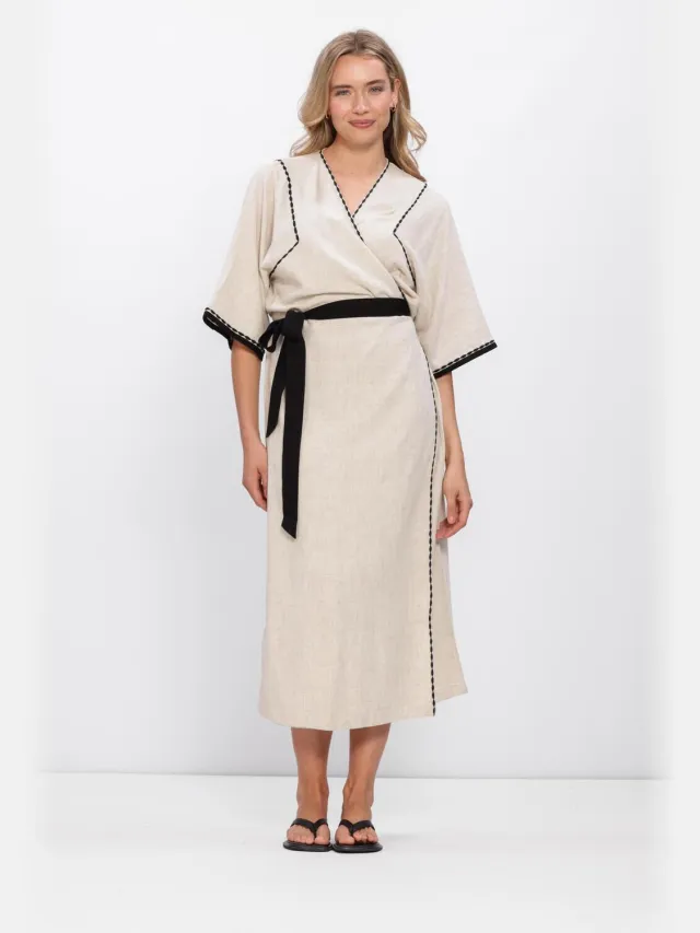 KNIT-TED Dames Jurken Maui - Beige