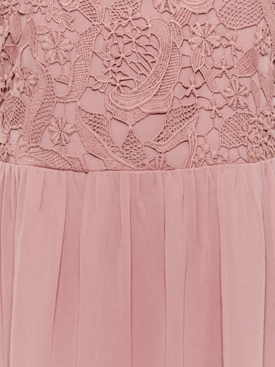 Yours London Lange Bruidsmeisjesjurk Van Chiffon Met Bloemenkant In Oudroze, foto 5