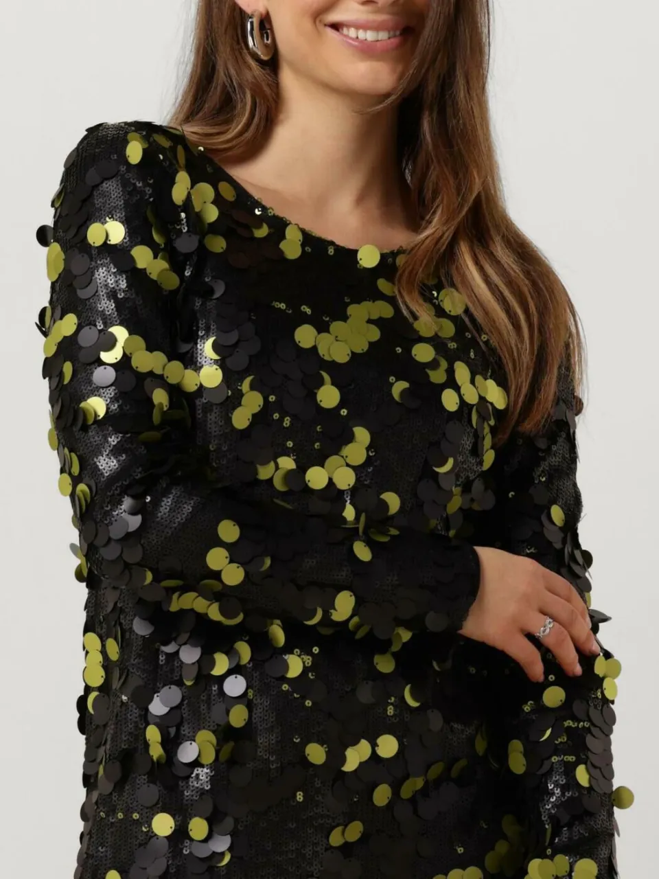 Colourful Rebel Dames Jurken Tini Sequins Straight Dress - Zwart, foto 4