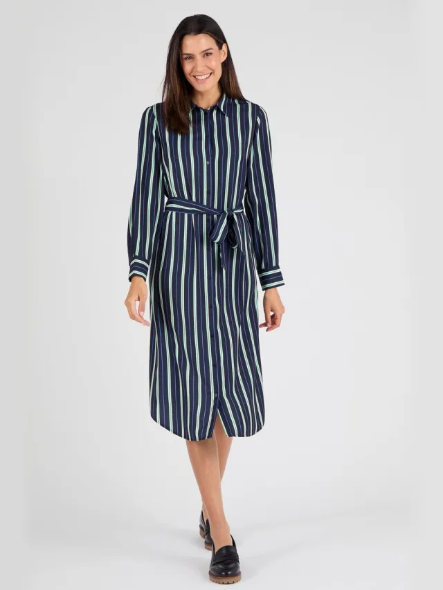 Damart Gestreepte blousejurk - Dames - Blauw - 46