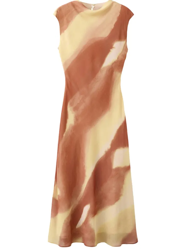 Mango midi jurk met print - oranje, foto 2