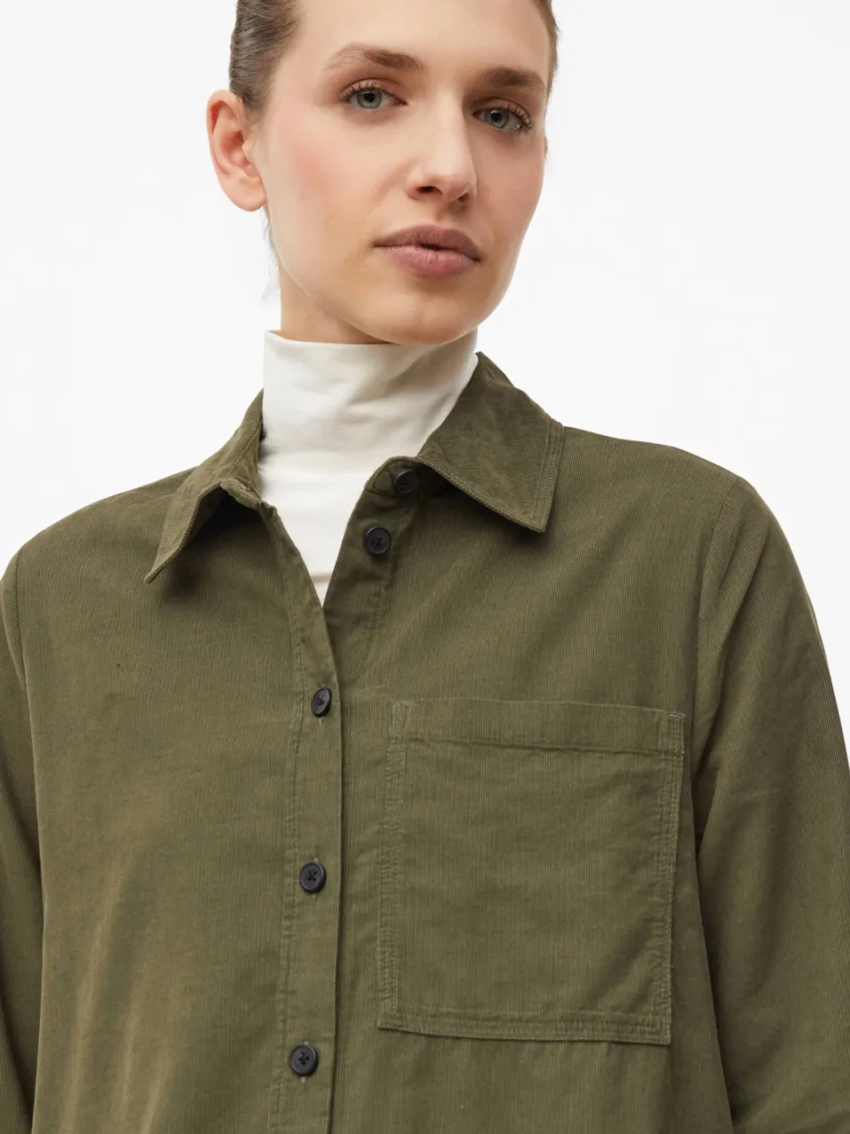 s.Oliver corduroy korte blousejurk - donkergroen, foto 4