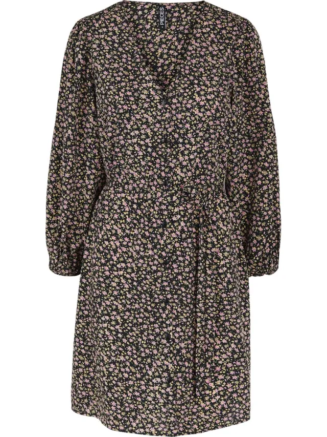 Pieces PCKRISSIE 7/8 DRESS BC FRIDAY Dames Jurk Zwart