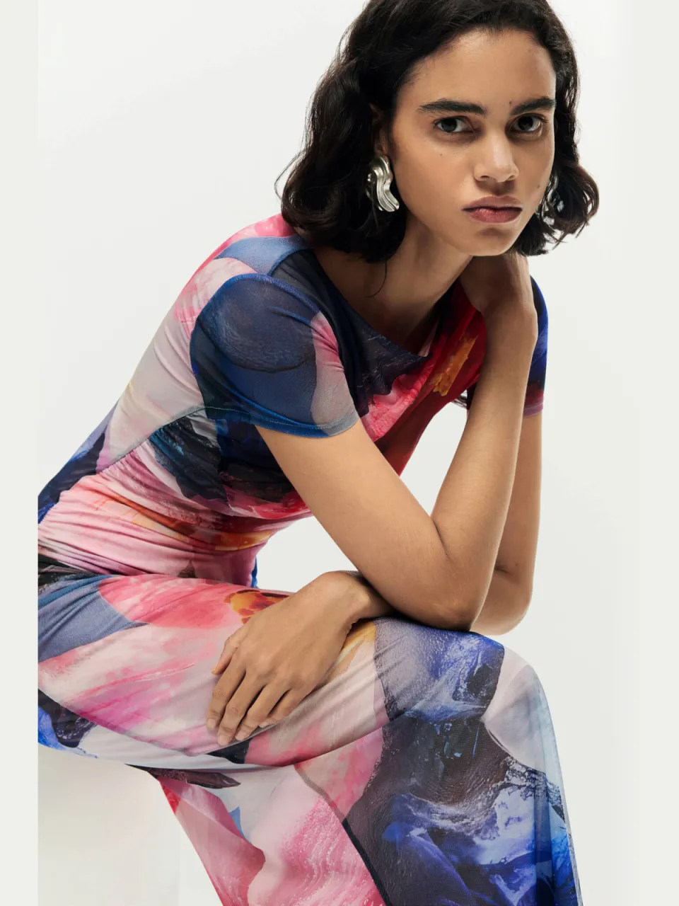 Desigual gebloemde maxi jurk blauw, foto 2