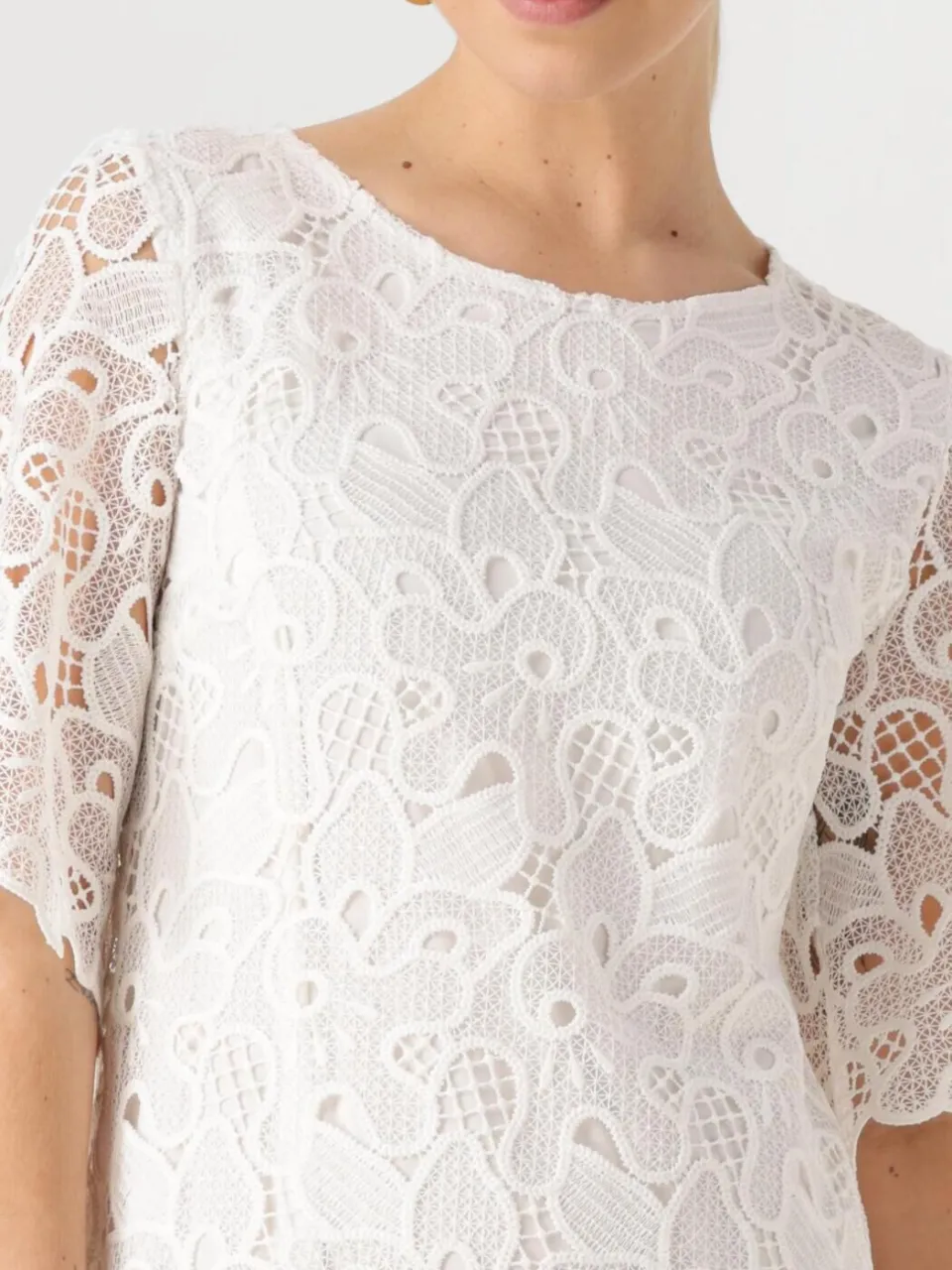 Ana Alcazar Dames Jurken Dress Sleeves 041092-3634 - Wit, foto 4