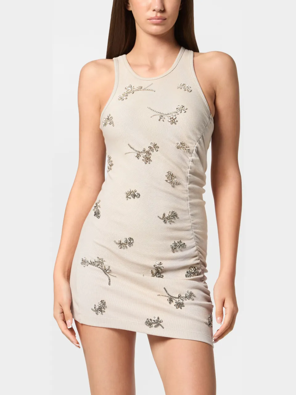 Philipp Plein Korte Jurk Flowers Grijs