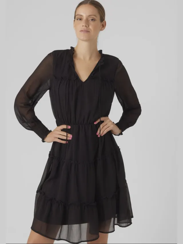 Vero Moda Jurk VMVANESSA Korte jurk Black