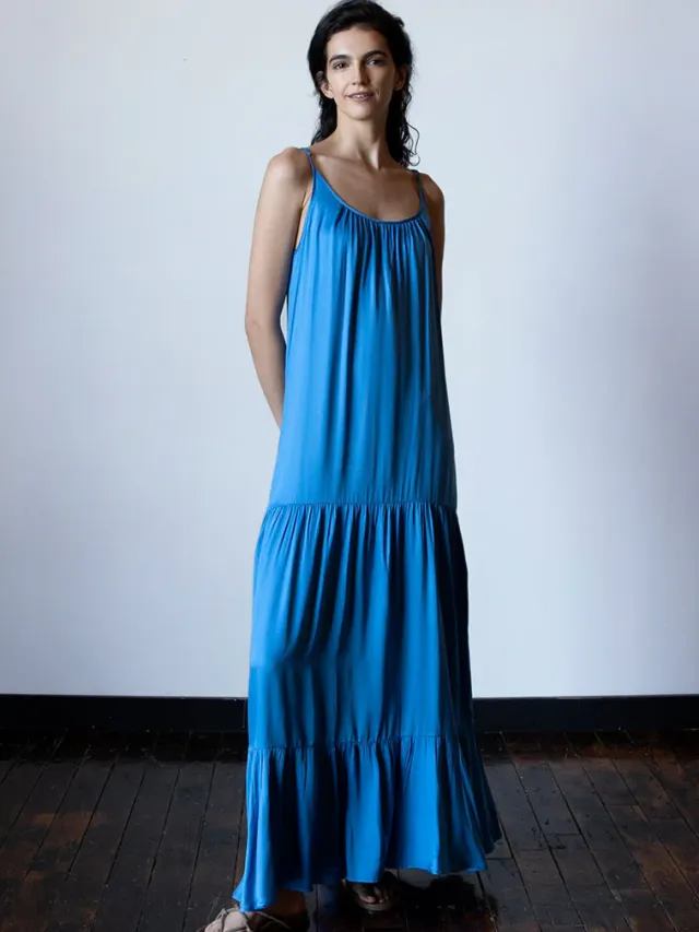 Neu Nomads dames vegan Maxi Jurk Barcelona Azuurblauw