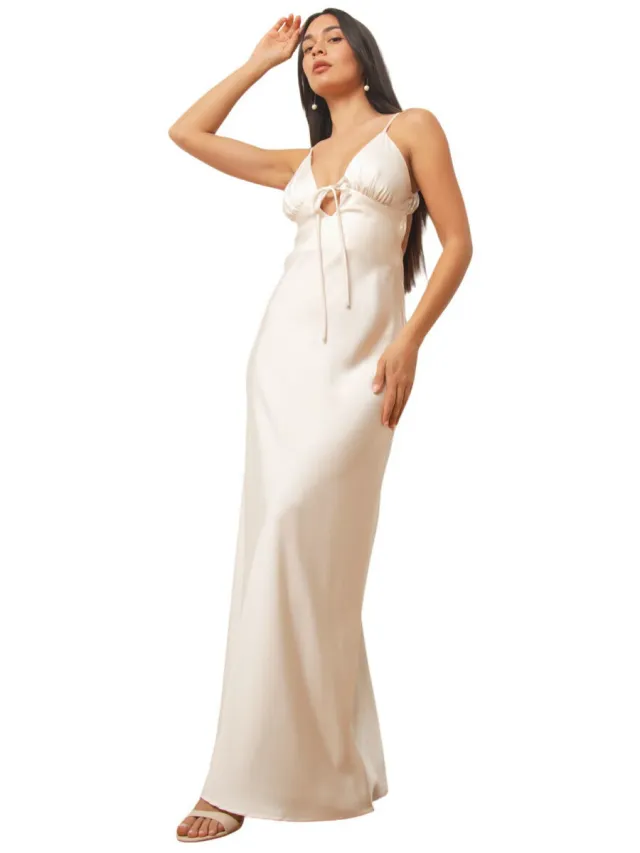 La Modeuse Lange Jurk La Modeuse 78229_P185991 Beige