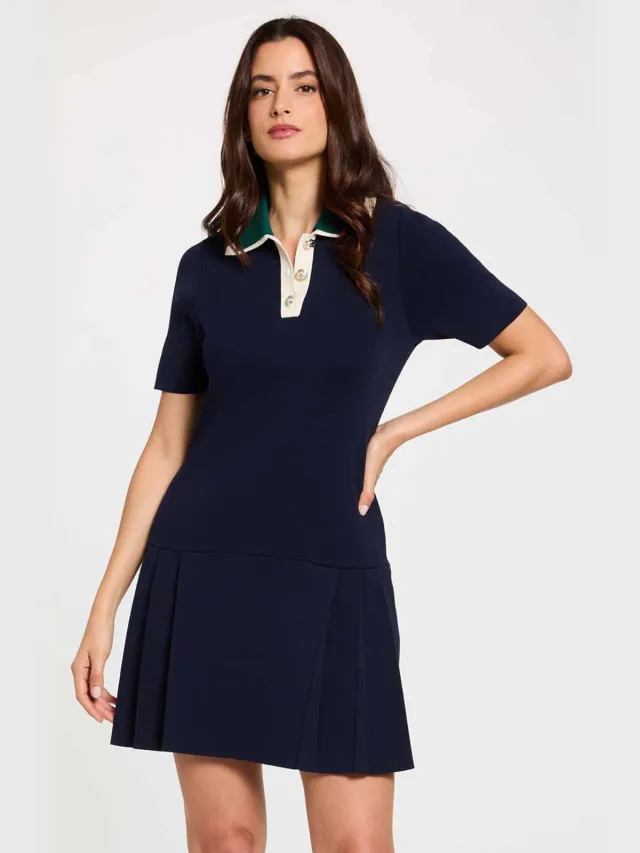 Morgan korte jurk - marineblauw Marine/ donkergroen